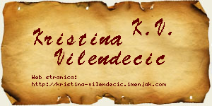 Kristina Vilendečić vizit kartica
